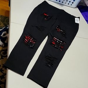 Torrid leggings black and plaid Size 1/1x